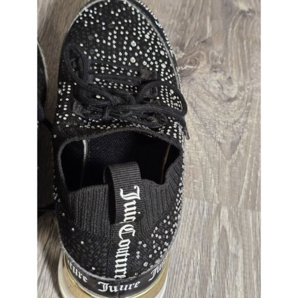 Juicy Couture‎ Bellamy Black Rhinestone Lace-up Sneakers Size 6 - Picture 10 of 13